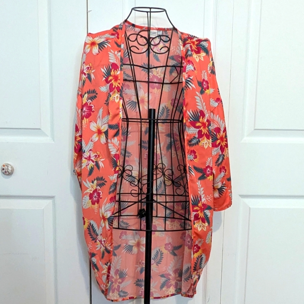 Bright Floral Kimono Style Coverup by TWIK - Picture 4 of 5